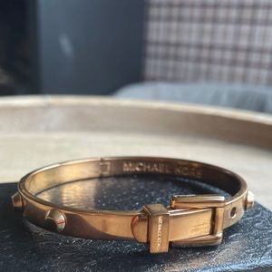 Michael Kors Rose Gold Tone Studded Buckle Bracelet
